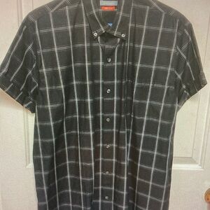 Van Heusen Black Plaid Short-Sleeve Button-Down Shirt
